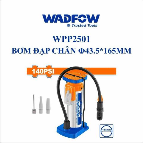 Dụng Cụ Bơm Lốp Xe Đạp Chân WADFOW WPP2501 - Phù Hợp Với Schrader, Presta, Dunlop, Khung Thép Bền Bỉ, Bàn Đạp Cao Su