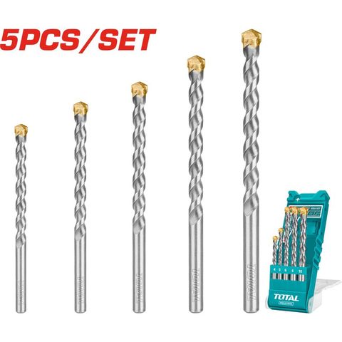 Bộ 5 Mũi Khoan Bê Tông Đuôi Trơn TOTAL TACSD5051 - Dụng Cụ Tiện Ích Cho Công Trình Xây Dựng 5 Đầu Kích Thước Khác Nhau