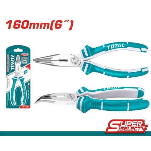 (at8) Kìm mũi nhọn mỏ cong 6 inch TOTAL THT1466P