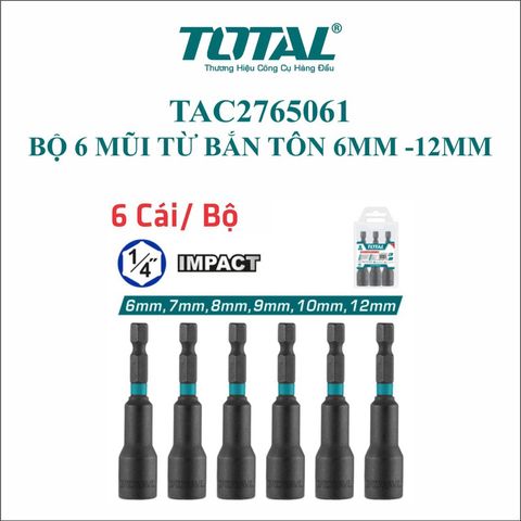 Bộ 6 Mũi Bắt Tôn Magnet 6-12mm TOTAL TAC2765061 - Dụng Cụ Tiện Ích Chất Liệu Cao Cấp 50BV30