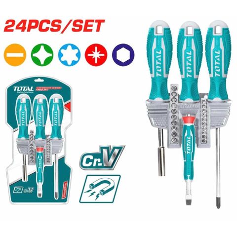 Bộ Tua Vít 24 Chi Tiết Total TACSD302462 - Dụng Cụ Sửa Chữa Đồng Hồ Chất Lượng Cao, Tiện Ích Mọi Nhà