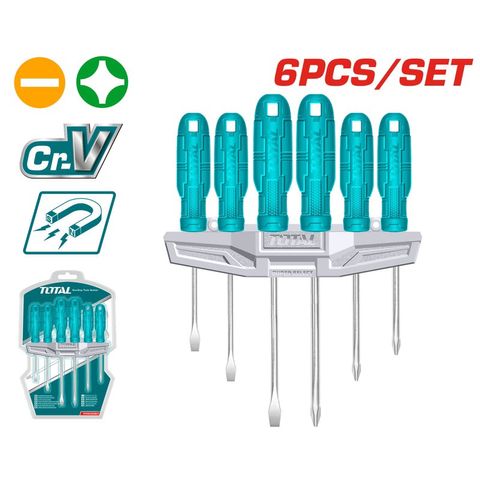 Bộ 6 Tua Vít Bake và Dẹp Chất Liệu Thép TOTAL THTDC250601 - Dụng Cụ Tiện Ích Cho Người Thợ Hàn Quốc