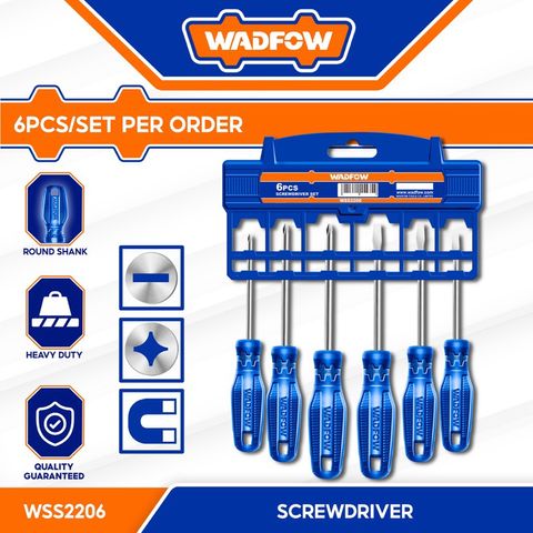 Bộ 6 Tua Vít WADFOW WSS2206 - Chất Liệu 40cr, Dụng Cụ Tiện Ích Cho Tổ Chức Sửa Chữa Tại Nhà