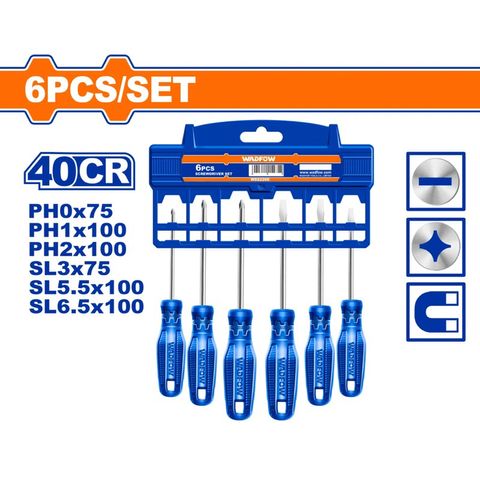 Bộ 6 Tua Vít WADFOW WSS2206 - Chất Liệu 40cr, Dụng Cụ Tiện Ích Cho Tổ Chức Sửa Chữa Tại Nhà