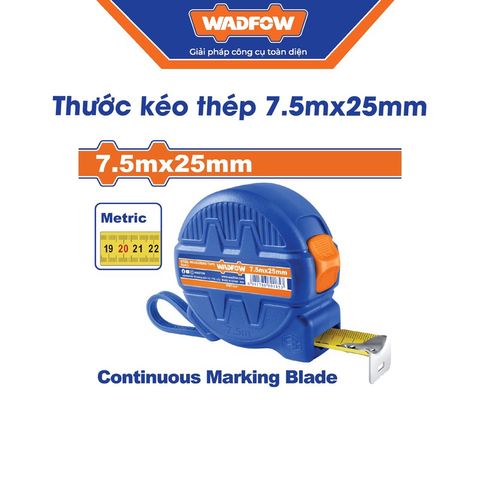 WMT4341 WADFOW Thước kéo thép 7.5 mét (hệ mét)