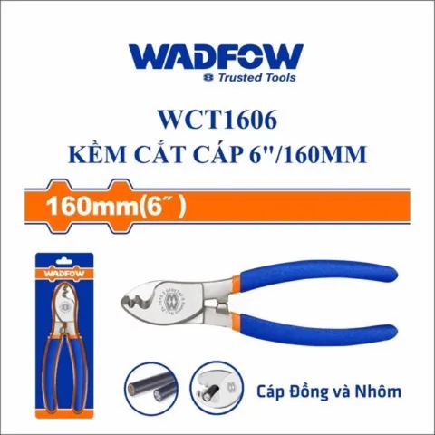 Kìm cắt cáp 6 inch WADFOW WCT1606 - Dụng cụ tiện ích chống gỉ, tay cầm nhựa, phù hợp cho thợ sửa chữa chuyên nghiệp