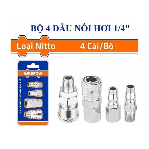 Bộ 4 đầu nối hơi nhanh 1/4 inch WADFOW WQP4673