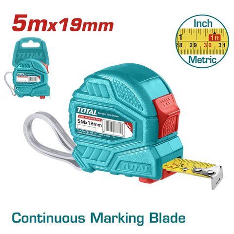 TOTAL -- (AT8) Thước kéo thép nền vàng -- TMT126351 loại 5mét x 19mm