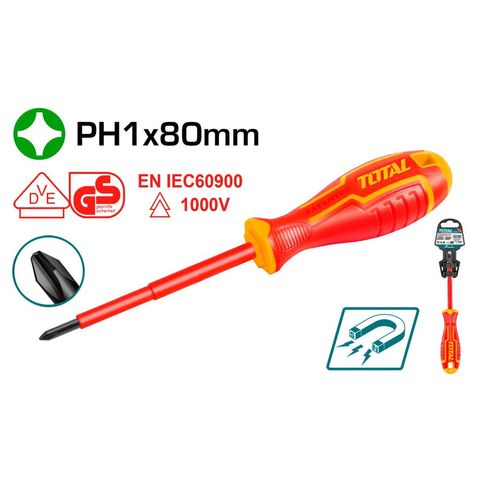 (at8) Tua vít bake PH1 cách điện 1000V TOTAL THTISPH180