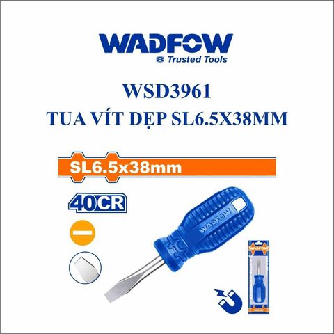 Tua vít dẹp mini SL6.5 WADFOW WSD3961 - Dụng cụ tiện ích chất lượng cao, thân tròn, đường kính 6.0mm, chiều dài 38mm
