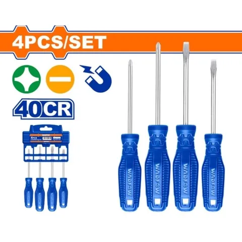 Bộ 4 Tua Vít Dẹp & Bake WADFOW WSS2204 - Dụng Cụ Tiện Ích Chất Lượng Cao cho Nghề Thủ Công và Sửa Chữa