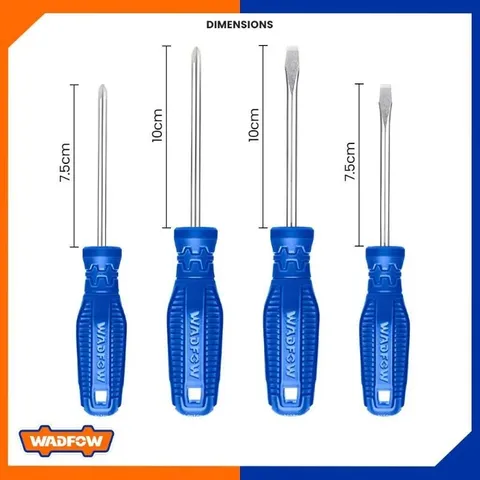 Bộ 4 Tua Vít Dẹp & Bake WADFOW WSS2204 - Dụng Cụ Tiện Ích Chất Lượng Cao cho Nghề Thủ Công và Sửa Chữa