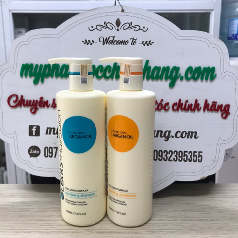 Cặp Dầu Gội Xả Olexrs Argan Oil Collagen 500ml - Phục Hồi Tóc Khô Hư Tổn, Dưỡng Ẩm, Giúp Tóc Mềm Mượt và Bóng Khỏe
