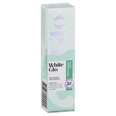 Kem Đánh Răng Trắng Răng White Glo Professional 24g Mini - Làm Trắng Nhanh trong 3 Ngày, Hương Bạc Hà Tươi Mát, Tiện Dụng Khi Du Lịch