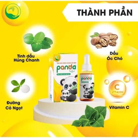 Tinh Dầu Húng Chanh Panda Thanh Mộc Hương 30ml - Giảm Ho, Sổ Mũi, Tăng Đề Kháng Cho Bé, Hỗ Trợ Miễn Dịch Tự Nhiên