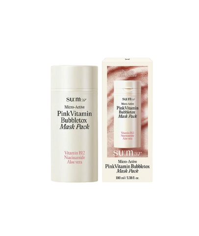 Mặt Nạ Sủi Bọt Sum37° Micro-Active Pink Vitamin Bubble Tox Mask 100ml - Làm Sạch Sâu, Trắng Da, Cung Cấp Vitamin Hàn Quốc