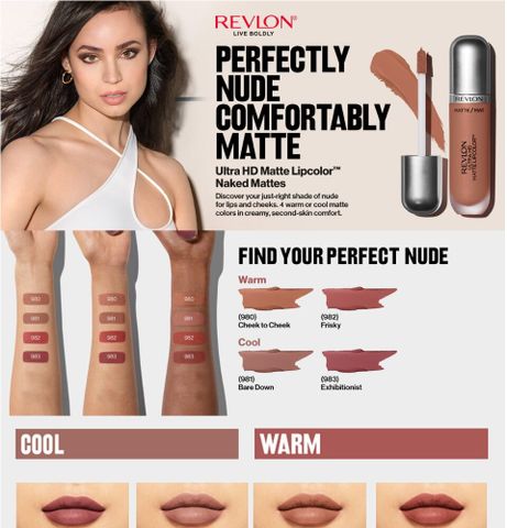 Son Kem Lì Revlon Ultra HD Matte Lip Color - Son Môi Lì Dưỡng Ẩm Bền Màu, Nhiều Màu Sắc Tươi Tắn, Mùi Hương Vanilia Quyến Rũ