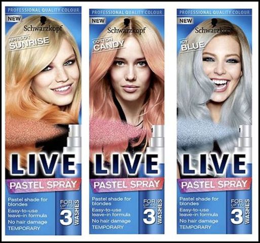 Xịt Nhuộm Tóc Tạm Thời Schwarzkopf Live Colour Icy Blue 125ml - Màu Pastel Tươi Sáng Cho Tóc Vàng Và Tóc Tẩy