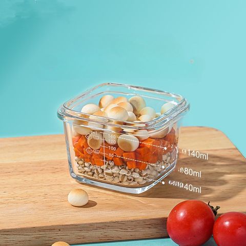 Hũ Thủy Tinh Borosilicate Trữ Thực Phẩm Dặm 130ml & 160ml - Dùng Hấp/Hâm Lò Vi Sóng, Chia Vạch Tiện Lợi