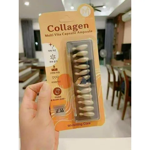 Serum Dưỡng Da JM Whitening Care Collagen Tươi - Tinh Chất Multi Vita Capsule Ampoule (Vĩ 12 Viên) giúp làm sáng da và chống lão hóa hiệu quả