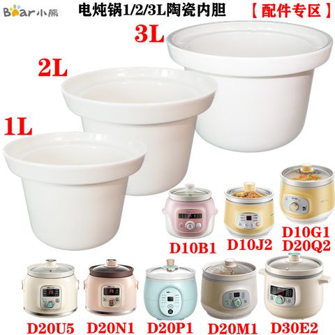 Thố Sứ Thay Thế Nồi Nấu Chậm Bear 1L-4L Không Kèm Nắp - Phụ Kiện Nồi Nấu Cháo Cho Bé