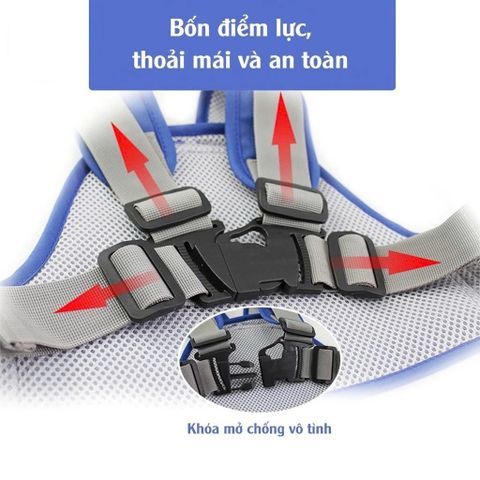 Đai Đi Xe Máy An Toàn Cho Bé 1-10 Tuổi - Đai Lưng Thoáng Khí Cải Tiến, Chắc Chắn Dùng Cho Xe Máy, Xe Đạp, Ngồi Trước/Sau
