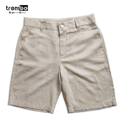 Quần Short Linen Nam TROMBE - Mềm Mịn, Thoáng Mát, Dáng Regular Fit Phù Hợp Du Lịch và Dã Ngoại