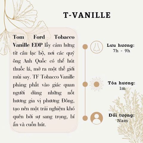 Nước Hoa Nam Tobacco Vanille 10ml - Hương Bí Ẩn Quyến Rũ, Sang Trọng - Quà Tặng Lý Tưởng Cho Phái Mạnh