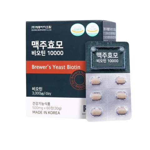 Viên Uống Hỗ Trợ Mọc Tóc Biotin Brewer's Yeast Sejong - Hộp 60 Viên, Giúp Tóc Khỏe, Giảm Rụng, Tăng Độ Dày Tóc