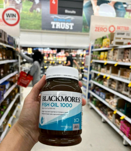 Dầu Cá Blackmores Fish Oil 1000mg - Hỗ Trợ Omega-3 Tốt cho Tim Mạch và Thị Lực - 200 Viên của Úc