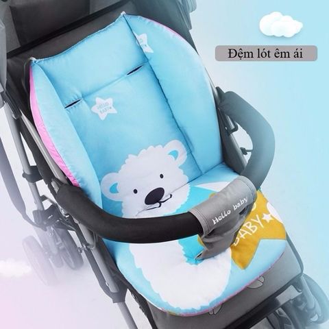 Đệm Bông Cho Xe Đẩy Em Bé - Thảm Lót êm ái cho Ghế Ăn Dặm và Ghế Xe Ô Tô, Dễ Vệ Sinh và Thoải Mái