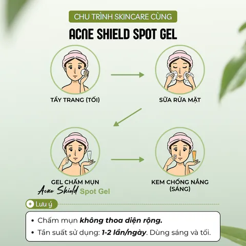 Gel chấm mụn Acne Shield Spot Gel InniLab hỗ trợ giảm mụn mờ thâm 15g - AS001