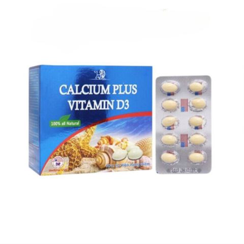 Viên Uống Calcium Plus Vitamin D3 - Bổ Sung Canxi và Vitamin D3 cho Trẻ Em và Người Lớn - Hộp 100 Viên Dinh Dưỡng Mỗi Ngày