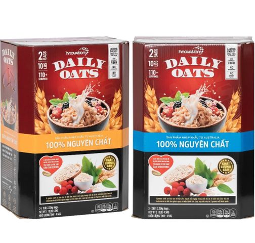 Yến Mạch Nguyên Hạt Úc Daily Oats 4,5kg - Thực Phẩm Dinh Dưỡng Cho Sức Khỏe Tim Mạch và Tiêu Hóa, Chế Độ Ăn Lành Mạnh