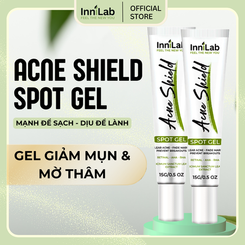 Combo 2 Gel Chấm Mụn Acne Shield Spot Gel InniLab 15g - Hỗ Trợ Giảm Mụn và Mờ Thâm, Chăm Sóc Da Nhẹ Nhàng