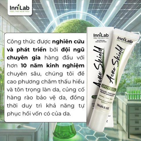 Combo 2 Gel Chấm Mụn Acne Shield Spot Gel InniLab 15g - Hỗ Trợ Giảm Mụn và Mờ Thâm, Chăm Sóc Da Nhẹ Nhàng