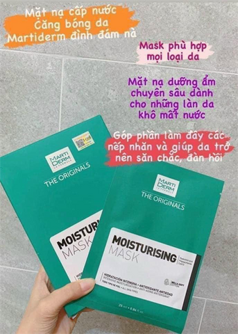Mặt Nạ Marti Derm Moisturerin 10 Miếng - Dưỡng Ẩm, Làm Sáng Da Từ Thiên Nhiên, Chăm Sóc Da Hiệu Quả, Phù Hợp Với Mọi Loại Da