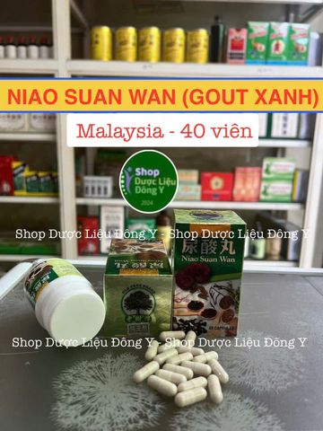 Niao Suan Wan - Viên Uống Hỗ Trợ Điều Trị Gout và Đau Khớp - Hộp 40 Viên Chiết Xuất Từ Hồng Sâm, Nấm Linh Chi