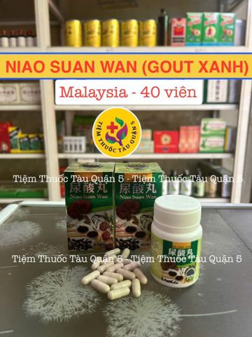 Viên Hỗ Trợ Giảm Gout Niao Suan Wan (Gout Xanh) - Hỗ Trợ Đau Khớp, 40 Viên Xuất Xứ Malaysia