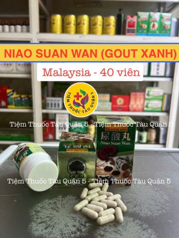 Viên Hỗ Trợ Giảm Gout Niao Suan Wan (Gout Xanh) - Hỗ Trợ Đau Khớp, 40 Viên Xuất Xứ Malaysia