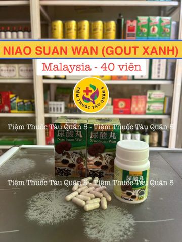 Viên Hỗ Trợ Giảm Gout Niao Suan Wan (Gout Xanh) - Hỗ Trợ Đau Khớp, 40 Viên Xuất Xứ Malaysia