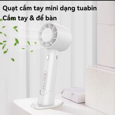 Quạt Cầm Tay Mini QT10 Không Cánh USB - Thiết Kế Dễ Thương, Độ Ồn Thấp, Pin 800mAh, Có Giá Đỡ Điện Thoại