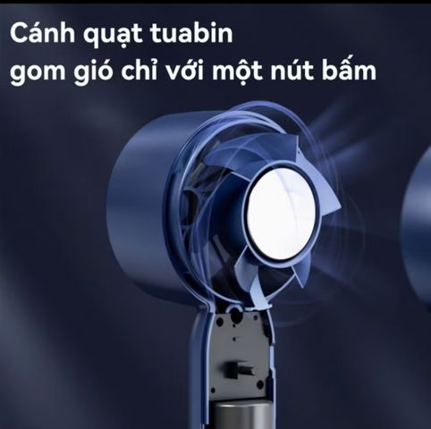 Quạt Cầm Tay Mini QT10 Không Cánh USB - Thiết Kế Dễ Thương, Độ Ồn Thấp, Pin 800mAh, Có Giá Đỡ Điện Thoại
