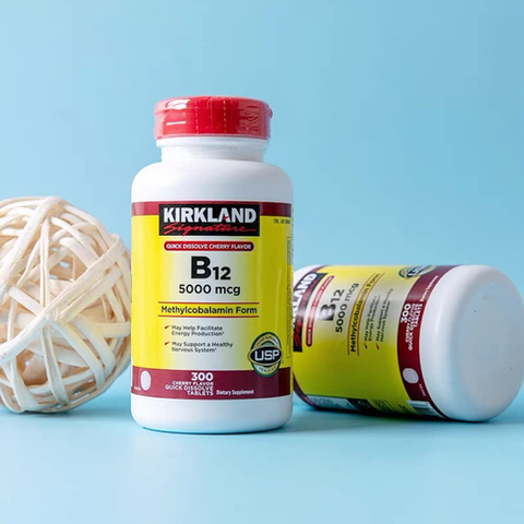 Viên Uống Kirkland Vitamin B12 5000 Mcg - 300 Viên Tăng Cường Năng Lượng và Sức Khỏe Thần Kinh, Hỗ Trợ Ngăn Ngừa Thiếu Máu