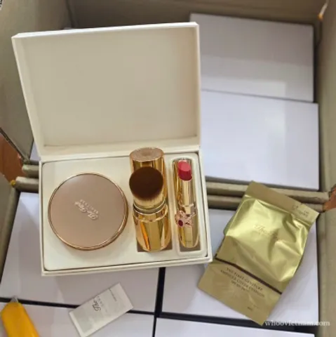 Sét Trang Điểm O Hui The First - Son Môi Rực Rỡ và Phấn Nước Mini Dưỡng Ẩm Cho Làn Da Tươi Tắn