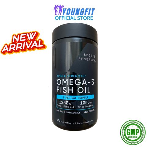 Viên Uống Omega 3 Triple Strength Sports Research - Hỗ Trợ Sức Khỏe Tim Mạch, Chất Lượng, Hộp 60 Viên Nâng Cao Sức Khỏe