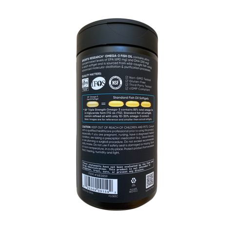 Viên Uống Omega 3 Triple Strength Sports Research - Hỗ Trợ Sức Khỏe Tim Mạch, Chất Lượng, Hộp 60 Viên Nâng Cao Sức Khỏe