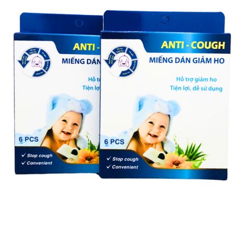 Miếng Dán Giảm Ho Anti-Cough Từ Thảo Dược Tự Nhiên - Hỗ Trợ Giảm Ho, Nghẹt Mũi, Dễ Dàng Sử Dụng - Hộp 6PC