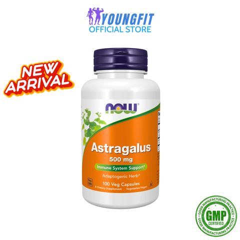 Viên Uống Astragalus NOW Hoàng Kỳ - Hỗ Trợ Miễn Dịch, Tăng Cường Đề Kháng, 100 Viên - Thực Phẩm Chức Năng Nhập Mỹ