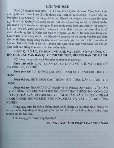 Luật Quản lý và Sử dụng Vũ khí, Vật liệu Nổ - Hướng dẫn Chi tiết & Quy định Thi hành từ Nhà xuất bản Hồng Đức